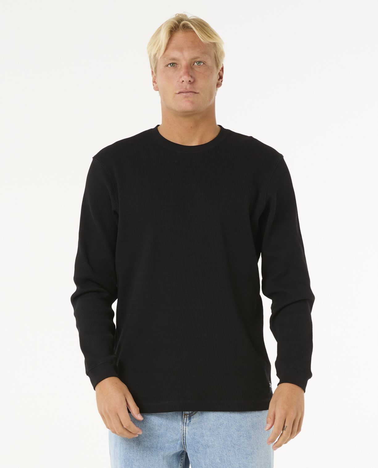 Rip Curl Raw Energy Waffle Ls Tee in BLACK