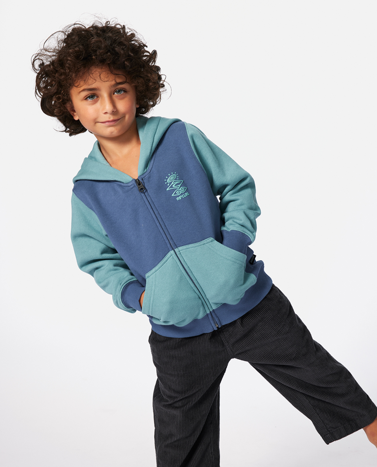 Rip Curl Grom Energy Z/T Hood - Boy in BLUE LAGOON