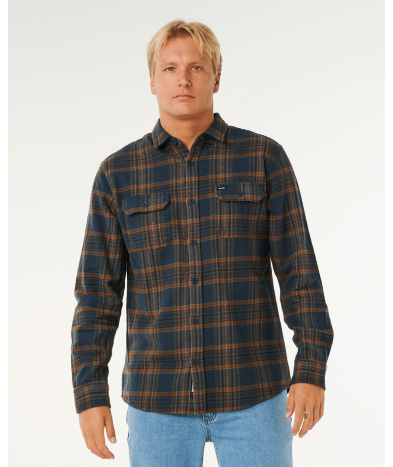 Rip Curl Griffin Flannel Shirt in DARK BLUE