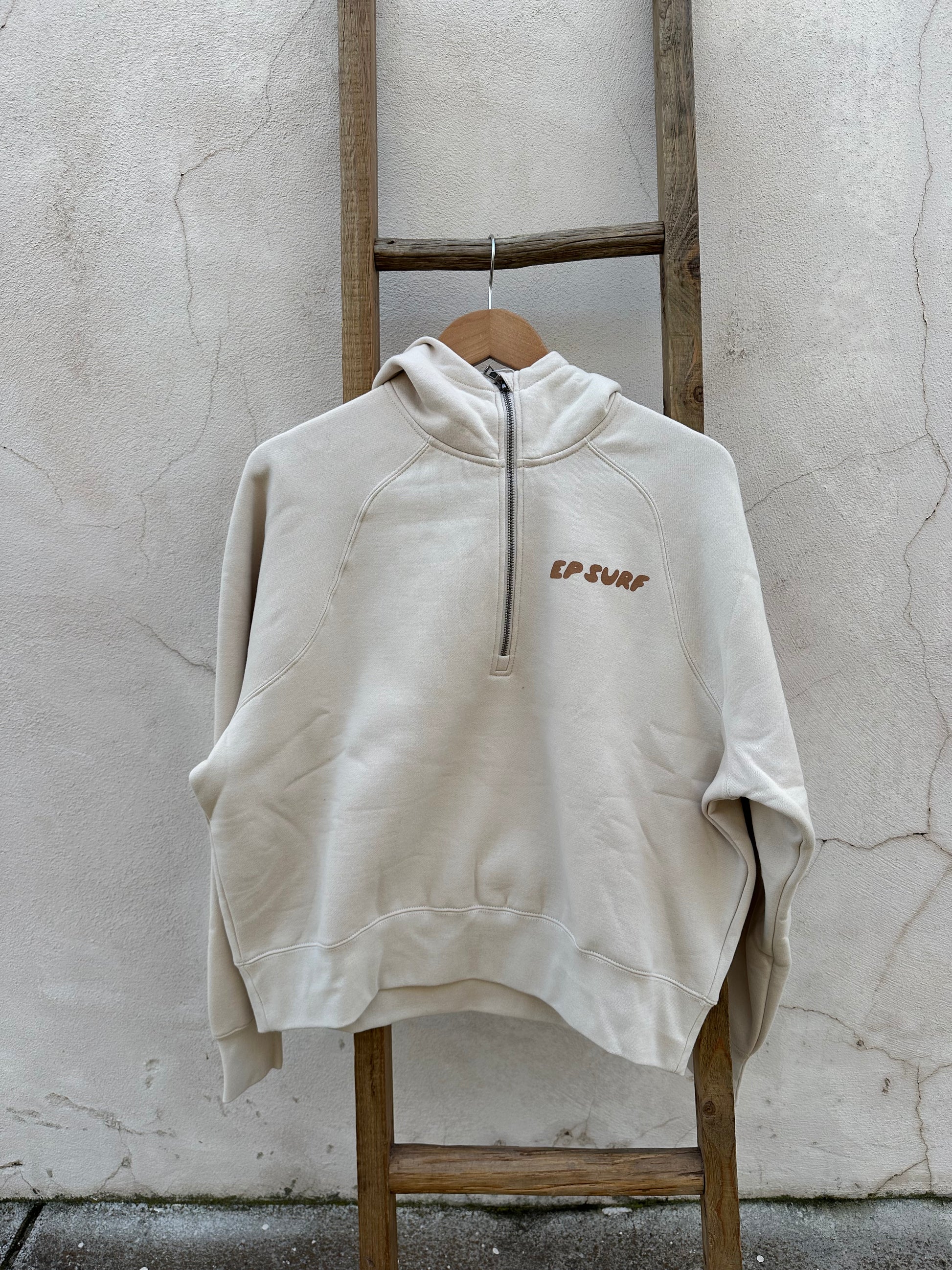 EP SURF Womens Bubble Quarter Zip Hoody - Natural