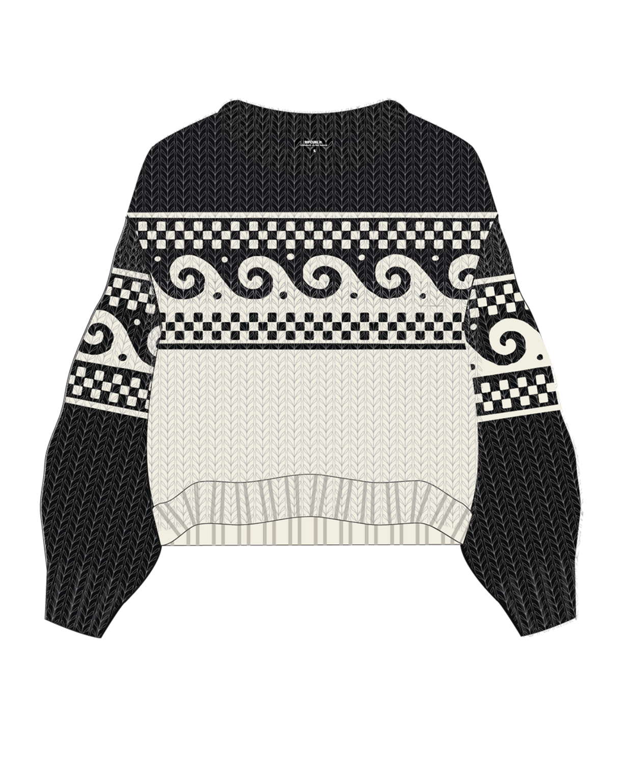 Rip Curl Soleil Knit Crew in BLACK/OFF WHITE