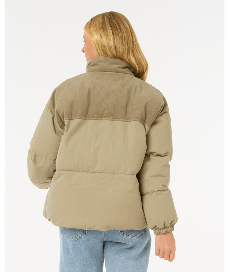 Rip Curl High Tide Mixed Cord Puffer in SAGE