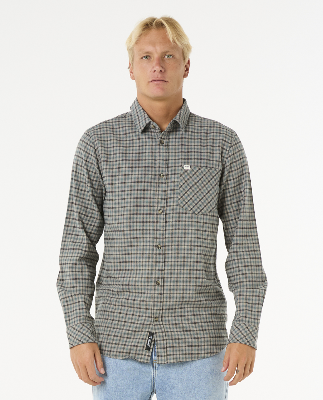 Rip Curl Classic Surf Checked In Flanne in BLUESTONE