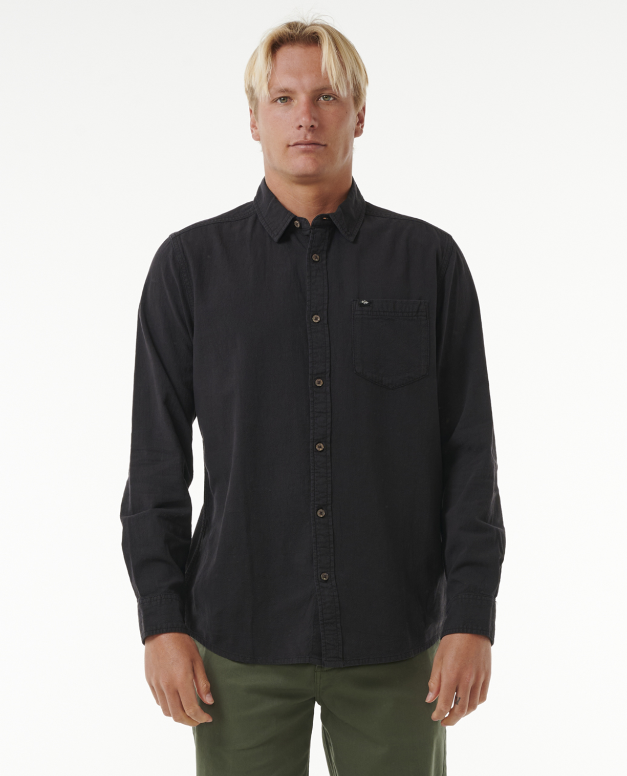Rip Curl Classic Surf Washed L/S Shirt in BLACK