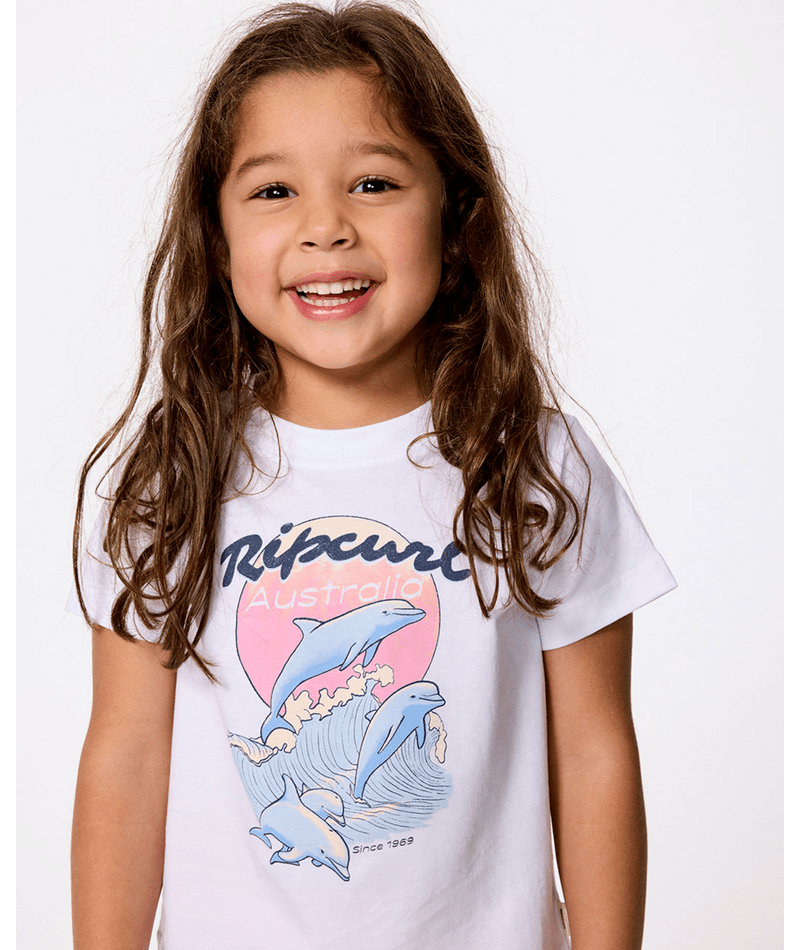 Rip Curl Dolphin Relaxed Tee-Girl in WHI AUST