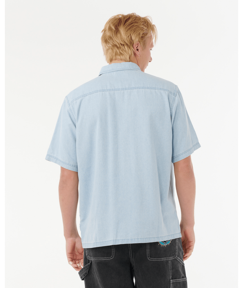 Rip Curl Raw Energy Denim S/S Shirt in BLUE WIND