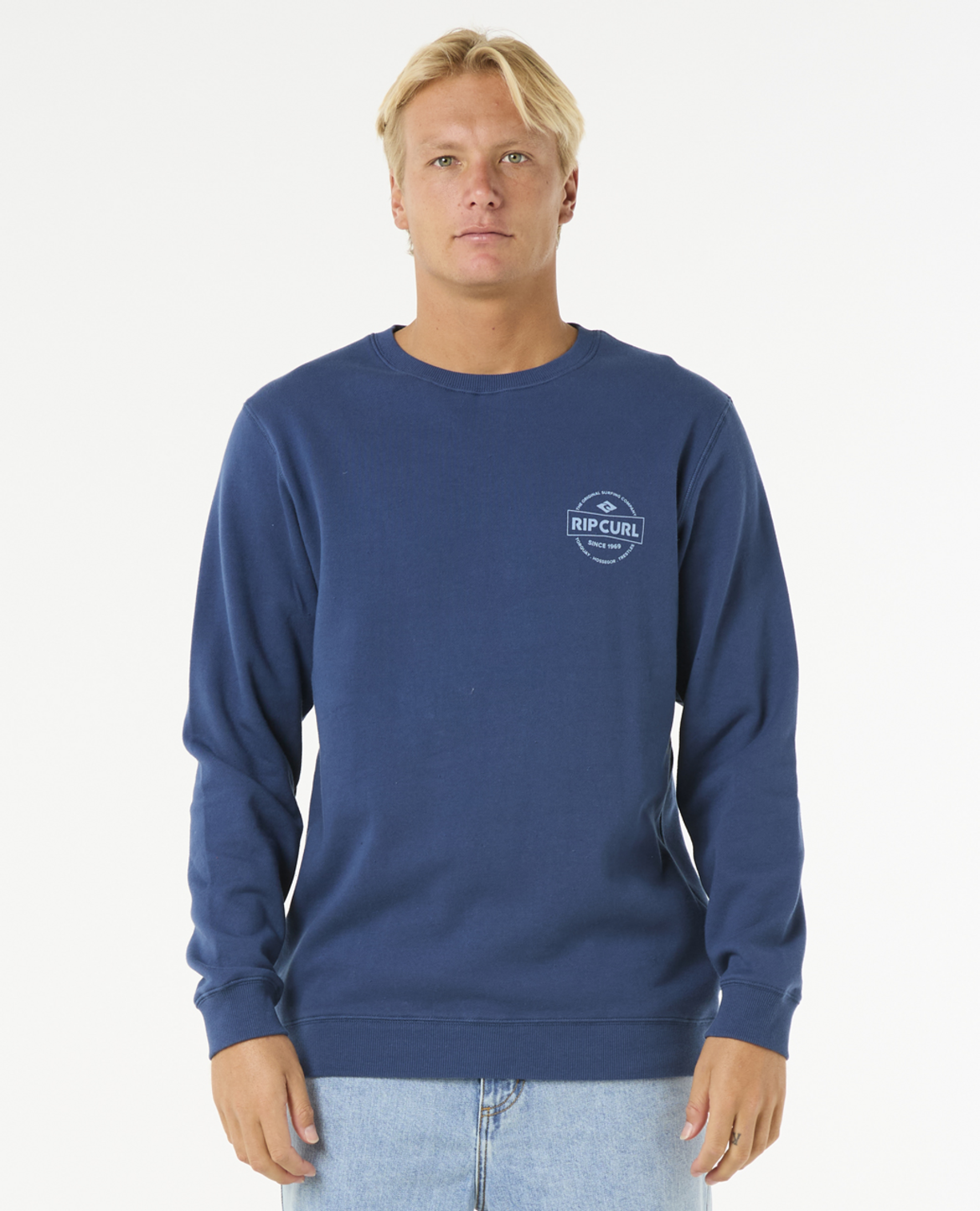 Rip Curl Stapler Crew in Washed Navy