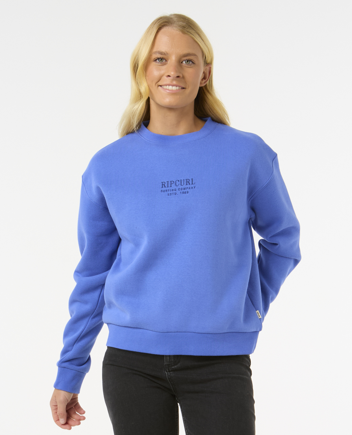 Rip Curl Surf Staple Relaxed Crew in OCEAN