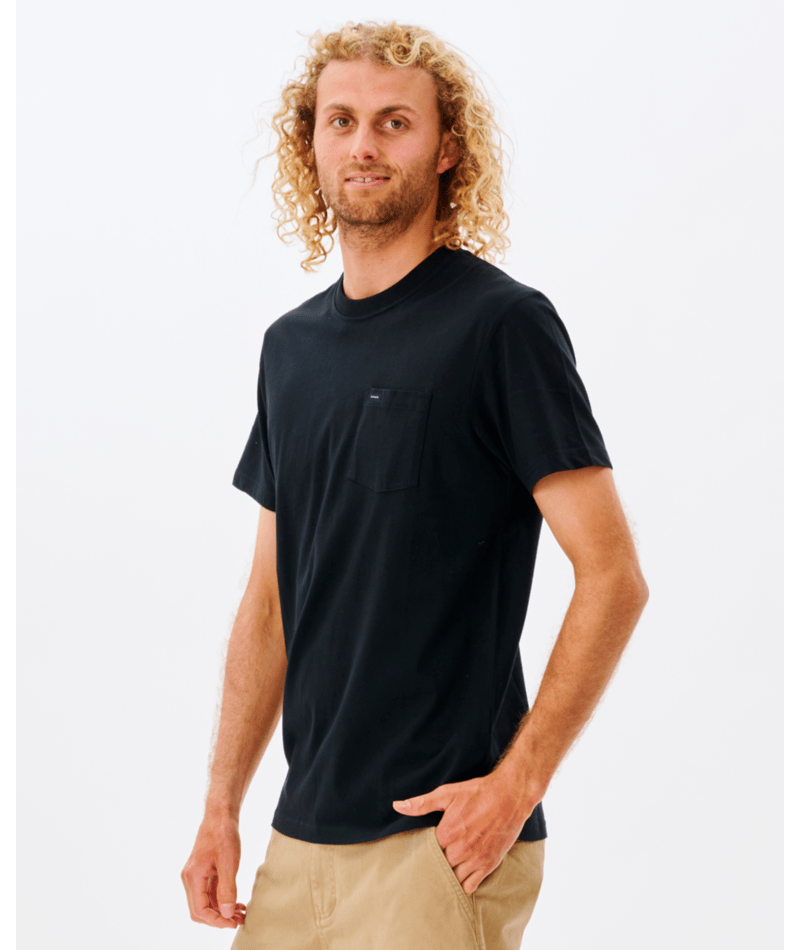 Rip Curl Plain Pocket Tee in BLACK