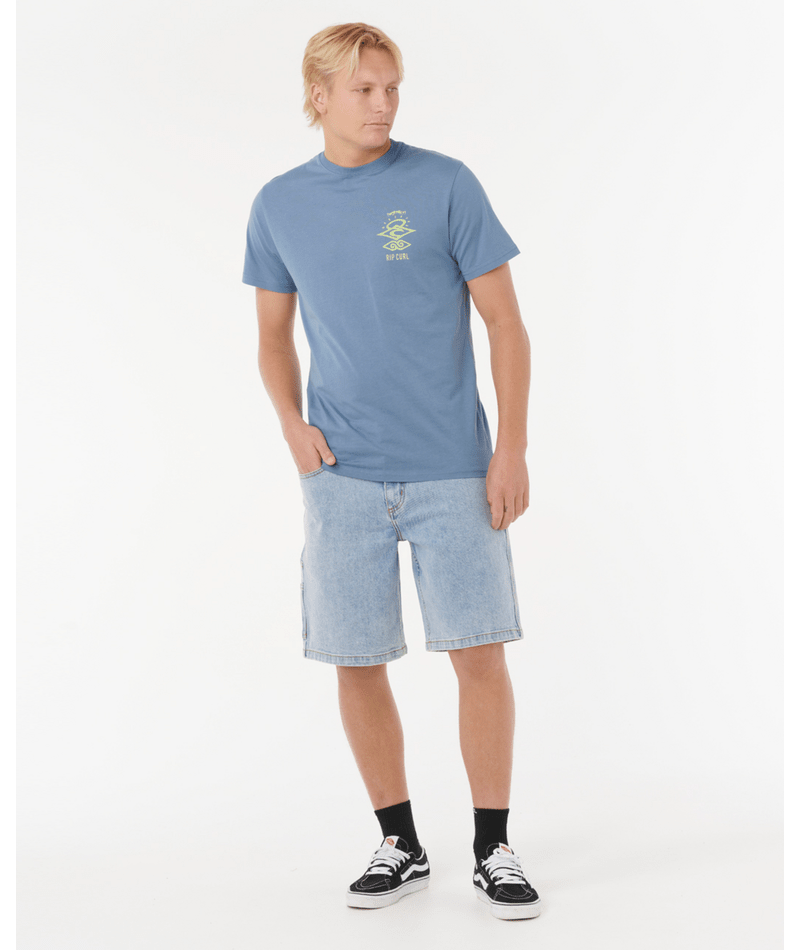 Rip Curl Search Icon Tee in BLUEFIN