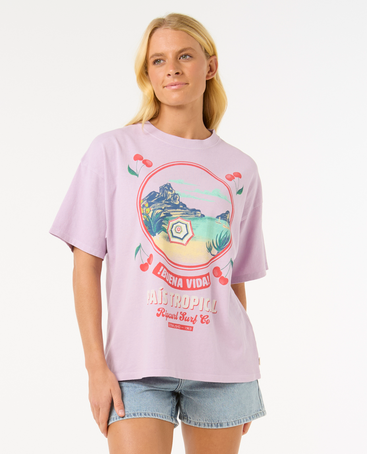 Rip Curl Cove Heritage Tee in LILAC