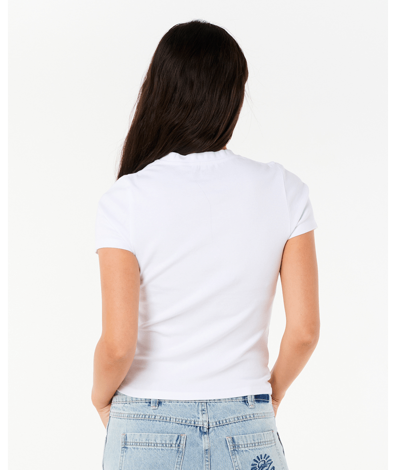 Rip Curl Neon Palm Fitted Tee in WHITE