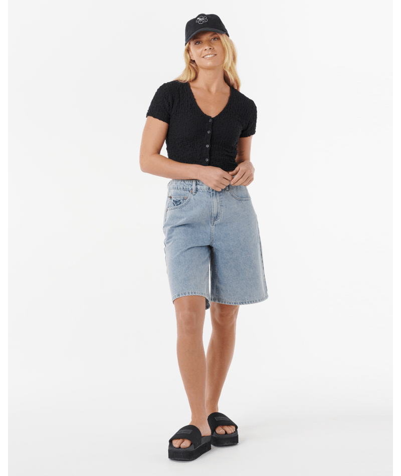 Rip Curl Sunset Luau Textured Tee in BLACK