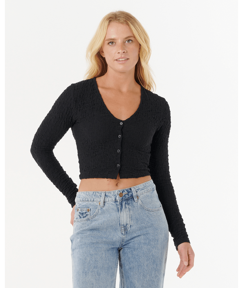 Rip Curl Sunset Luau Texture Ls Tee in BLACK