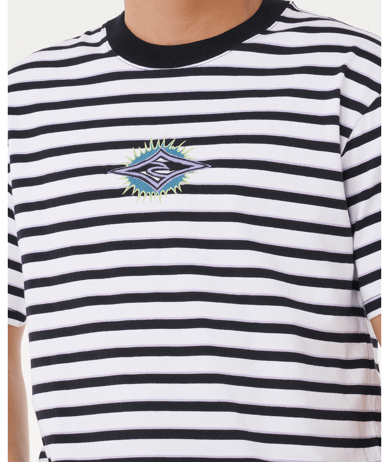 Rip Curl Raw Energy Stripey Tee in BLACK/WHITE