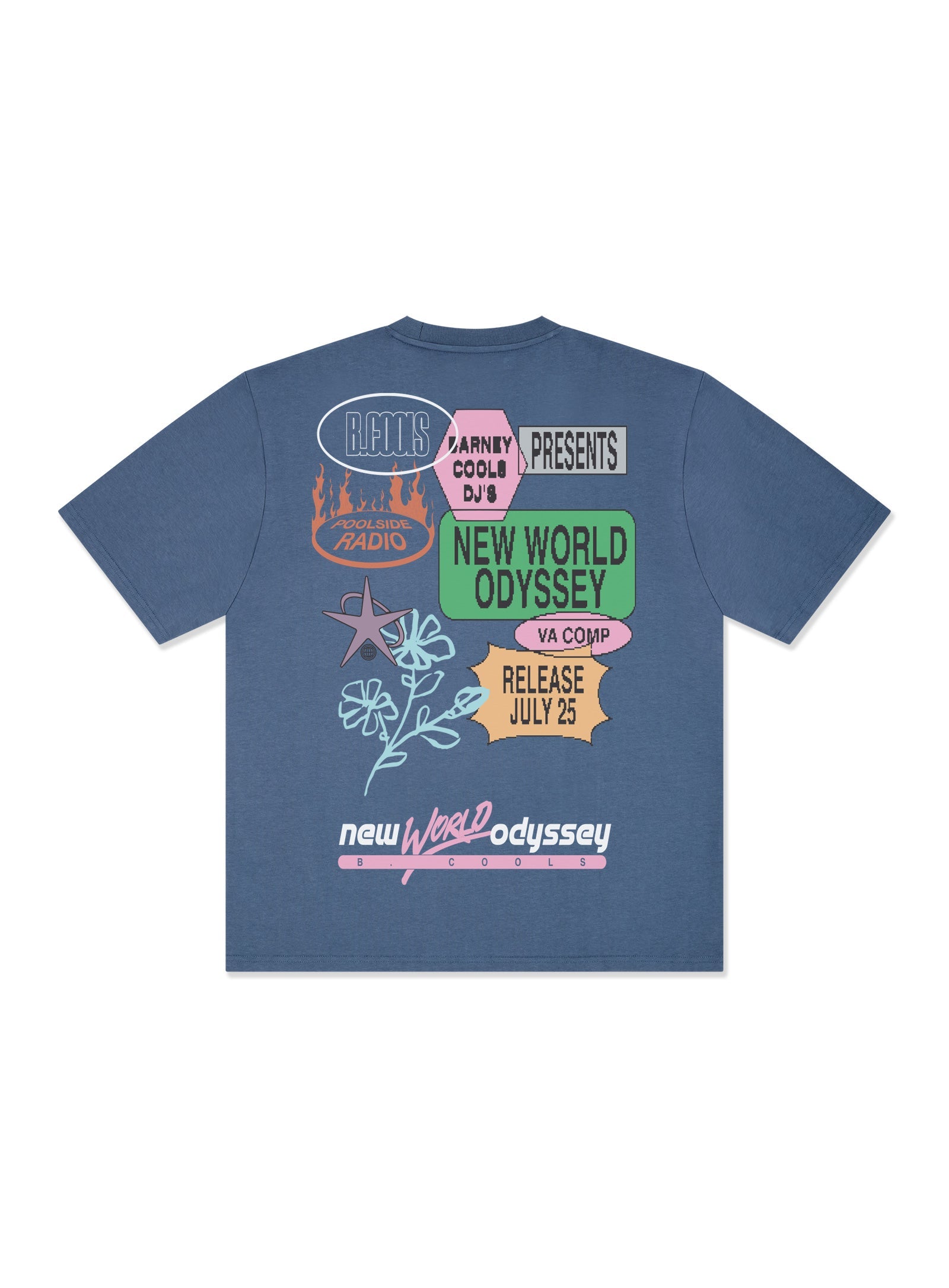 Barney Cools Nwo Tee in Washed Blue