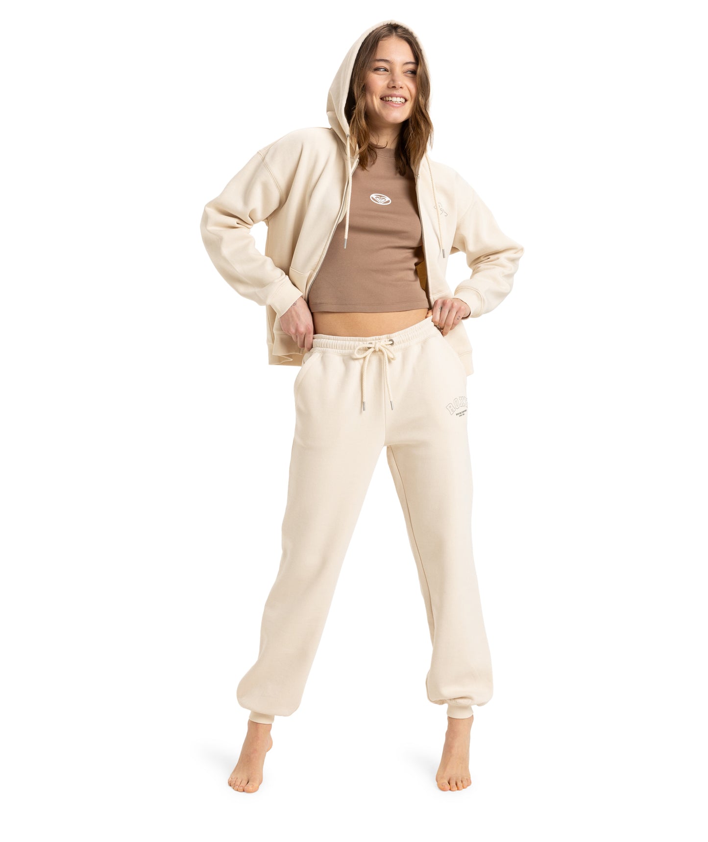 Roxy Perfect Place Pant Brushed in PARCHMENT