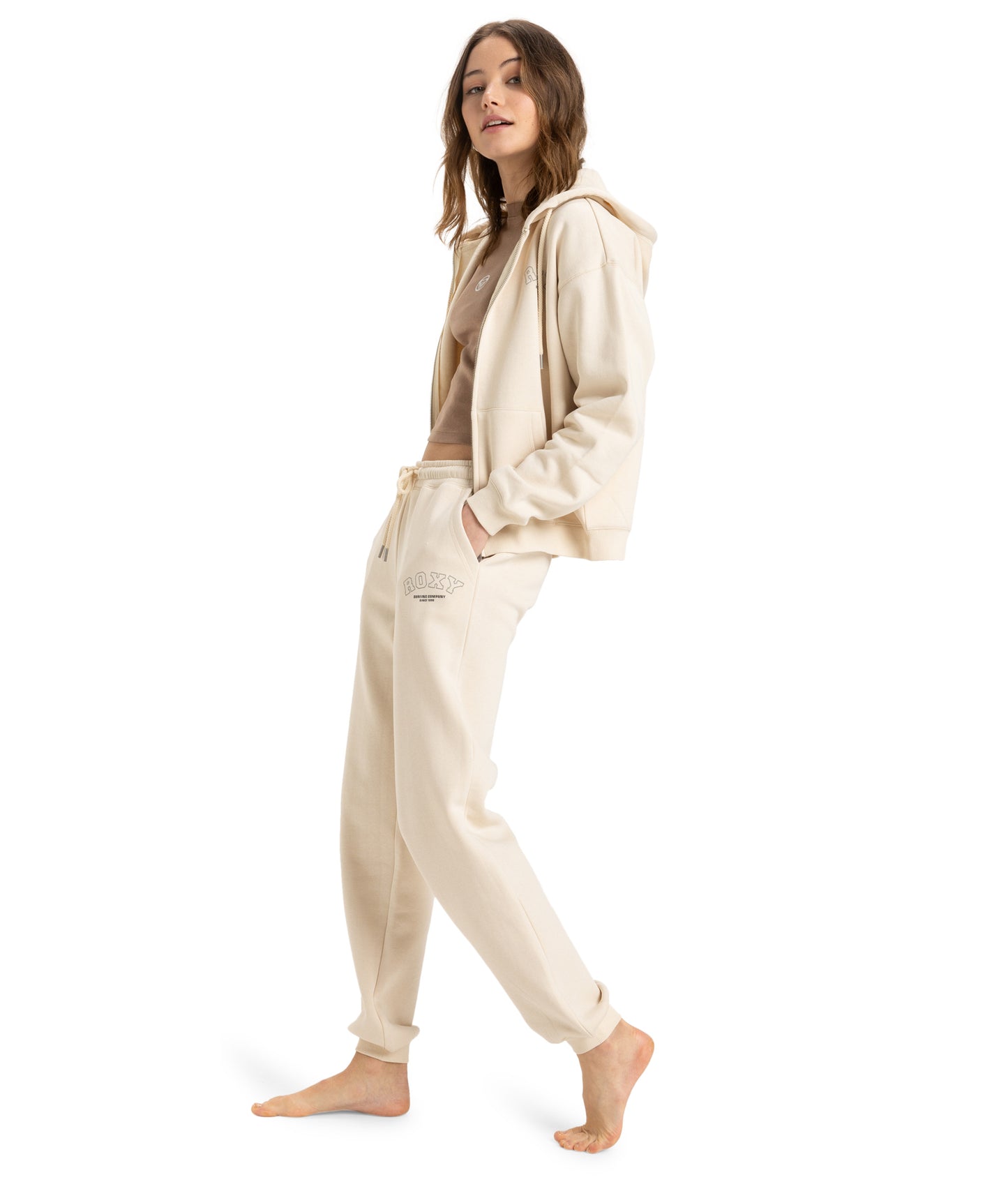 Roxy Perfect Place Pant Brushed in PARCHMENT