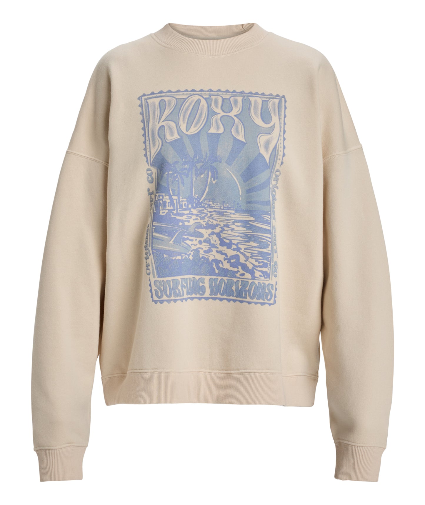 Roxy Lineup Oversized Crew in PARCHMENT