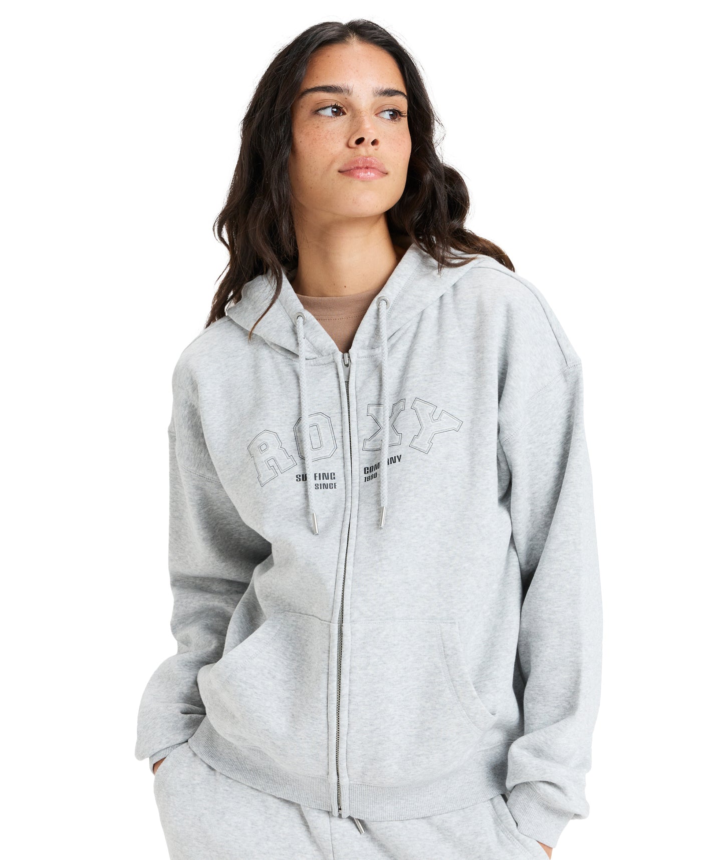 Roxy Perfect Place Zip Brushed in HERITAGE HEATHER