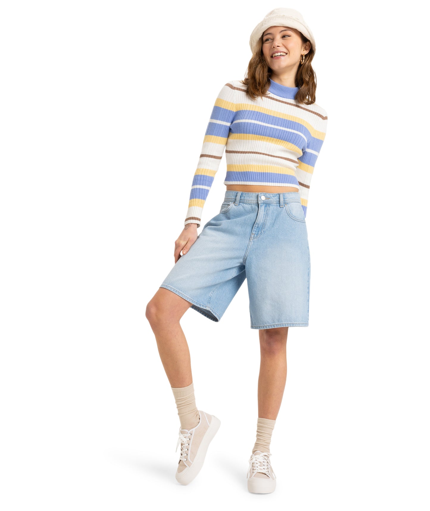 Roxy Playa Morning Sweater in GRAPEMIST PLAYA MORNING STRIPE