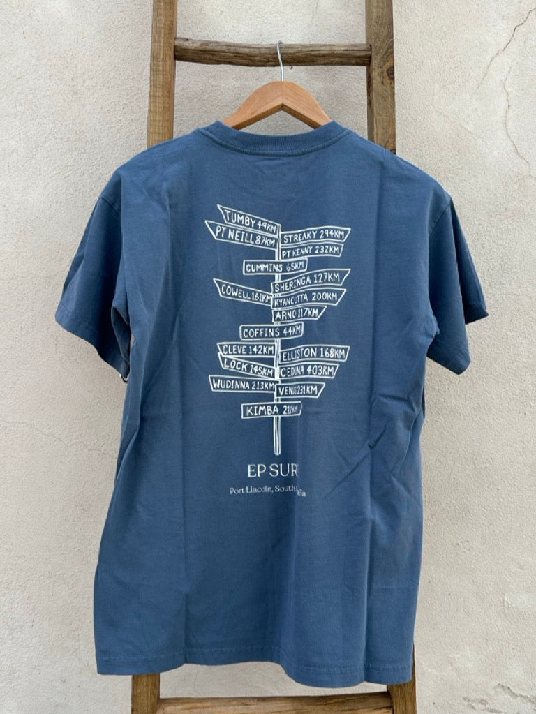 EP SURF Mens Signs Tee - Petrol Blue