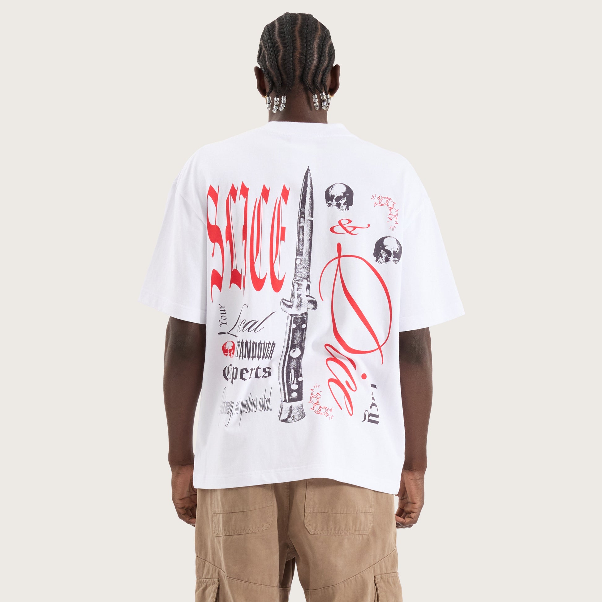 Kiss Chacey Slice Street Tee in Optical white