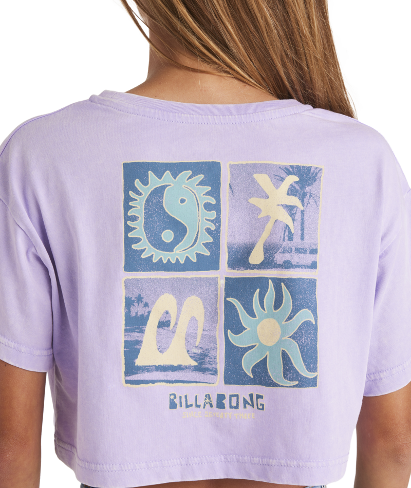 Billabong Mixing Vibes Crop Tee in LIGHT PURPLE