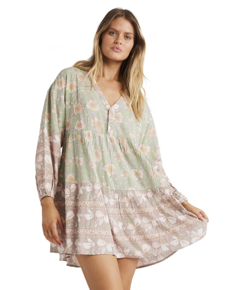 Billabong More To Sea La Mer Dress in PISTACHIO