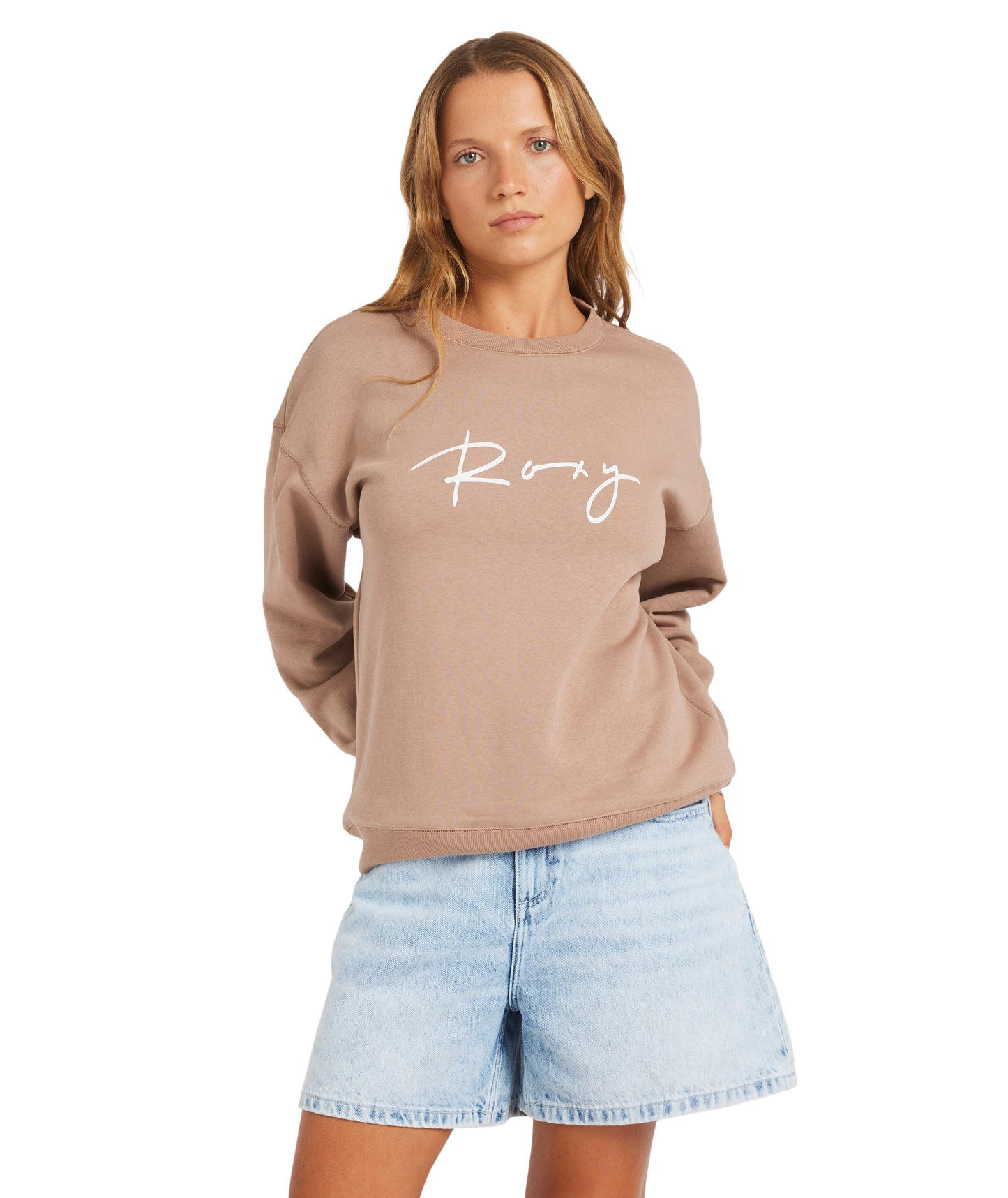 Roxy Perfect Place Crew Brushed in PORTABELLA