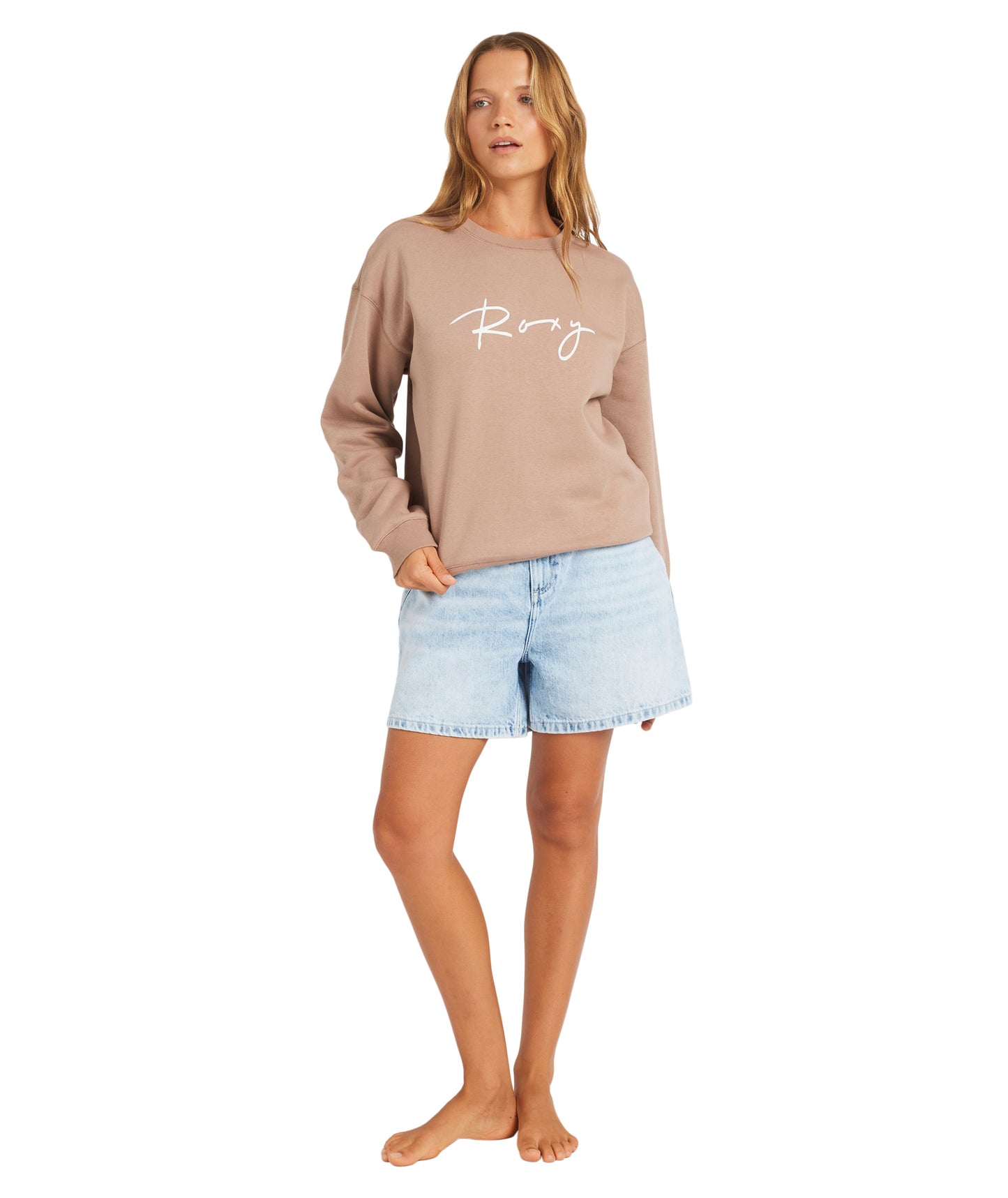 Roxy Perfect Place Crew Brushed in PORTABELLA