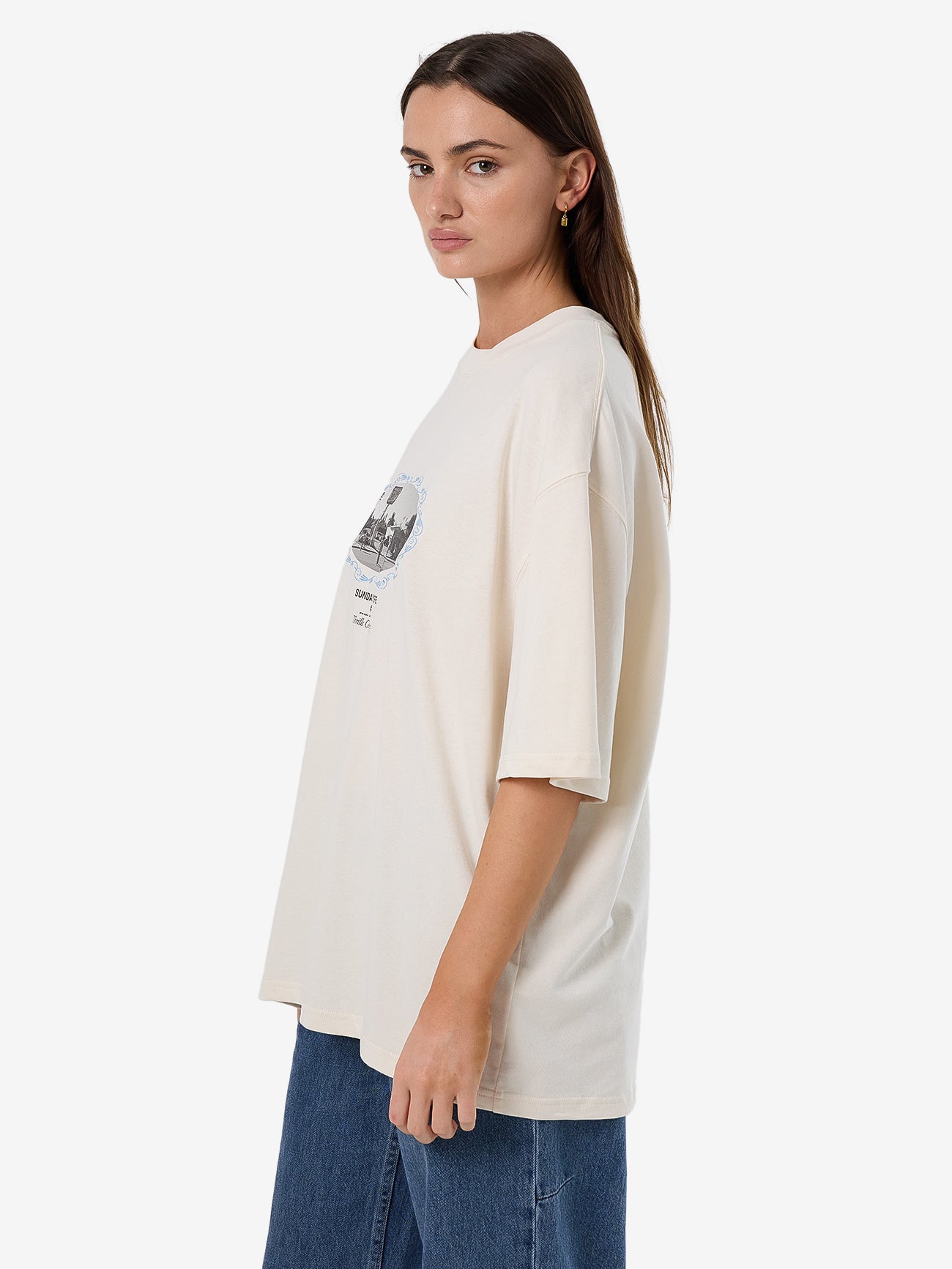 Thrills Sundays Lure Oversized Tee - Heritage White in Heritage White
