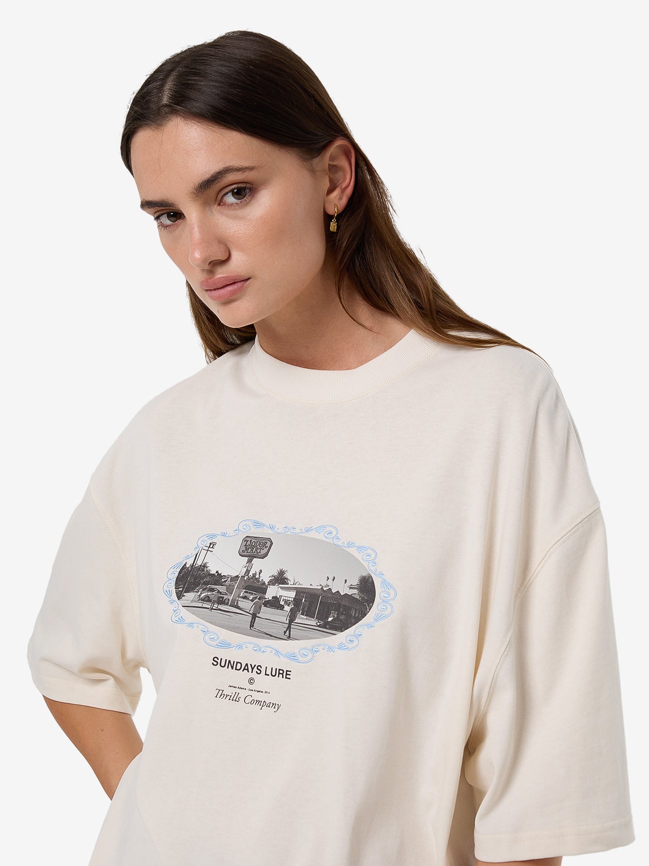 Thrills Sundays Lure Oversized Tee - Heritage White in Heritage White