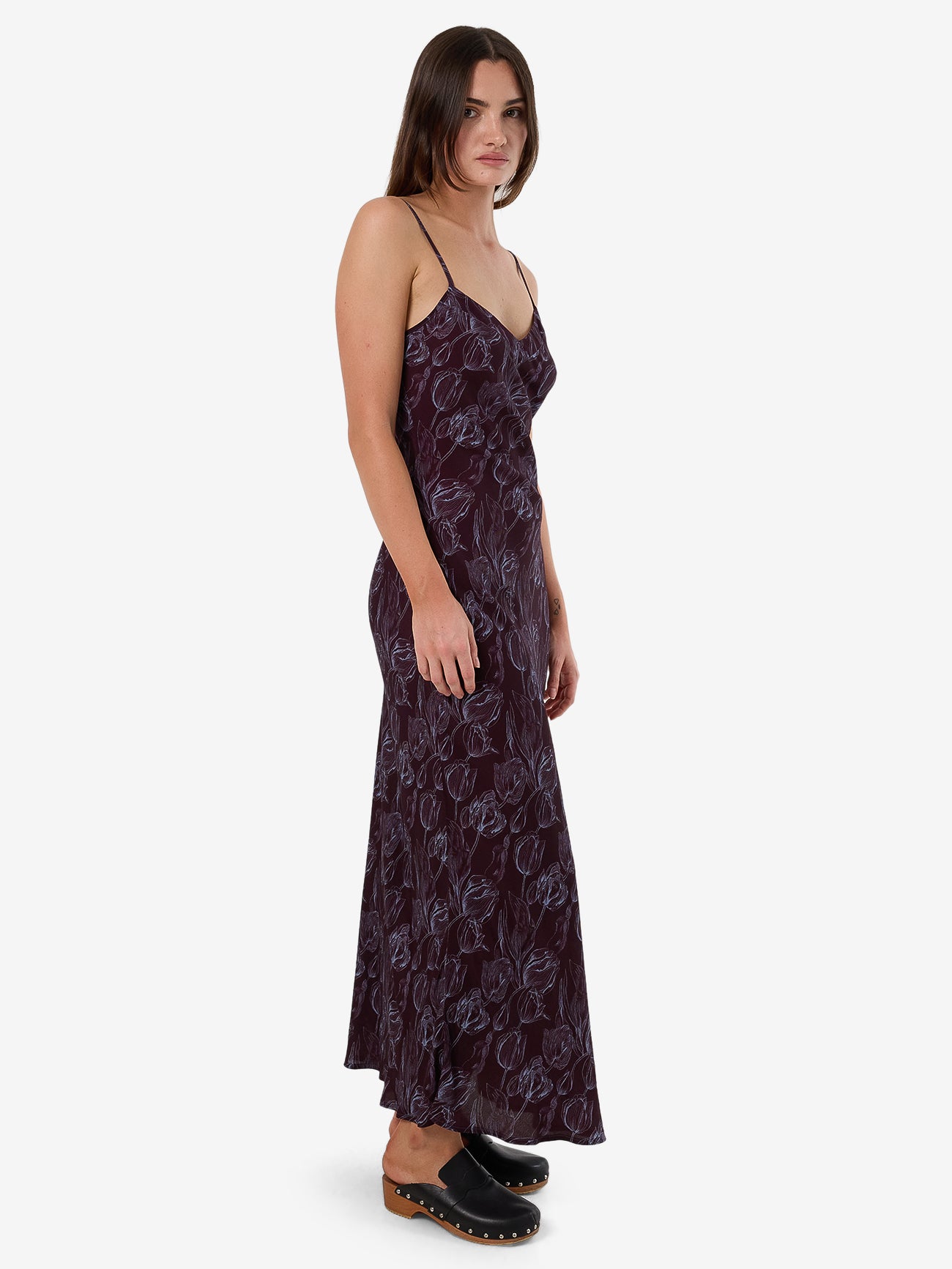 Thrills Oracle Floral Maxi Dress - Deep Plum in Deep Plum