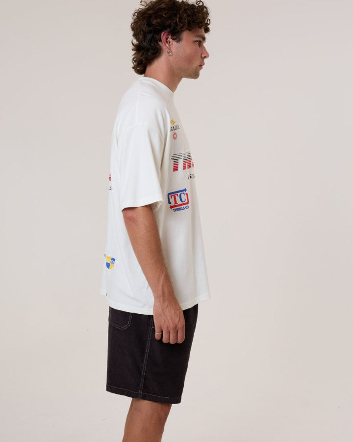 Thrills Anarchy In Paradise Box Fit Oversize Tee - Dirty White in Dirty White