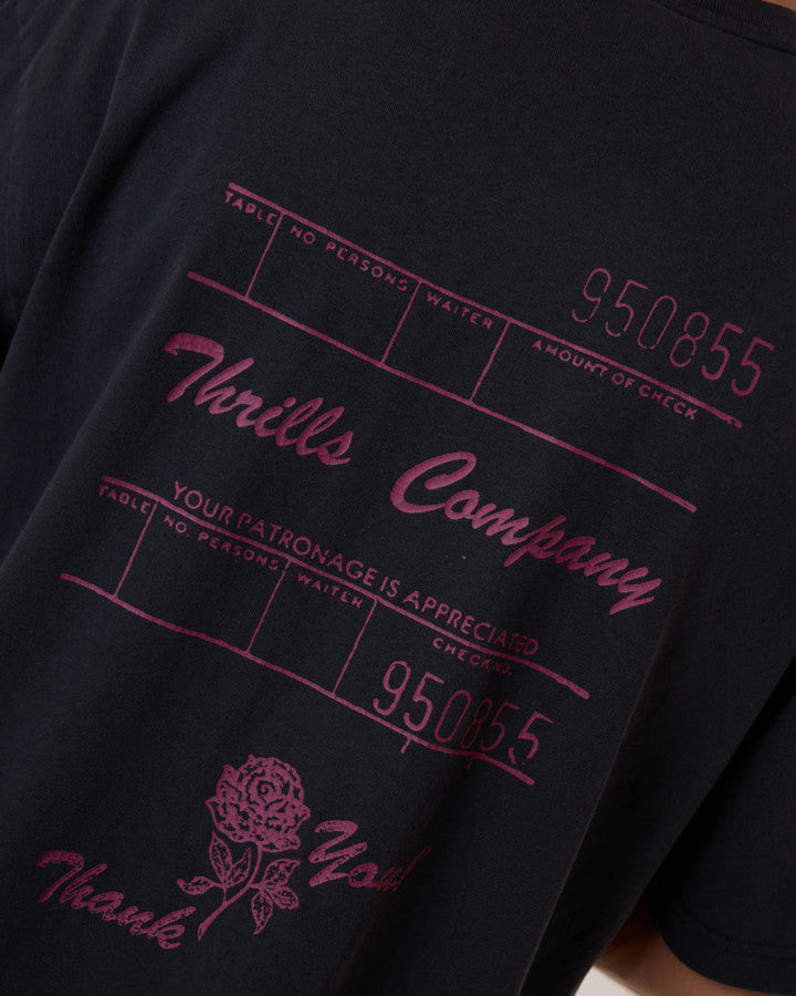 Thrills Appreciation Box Fit Oversize Cropped Tee - Washed Black in Washed Black