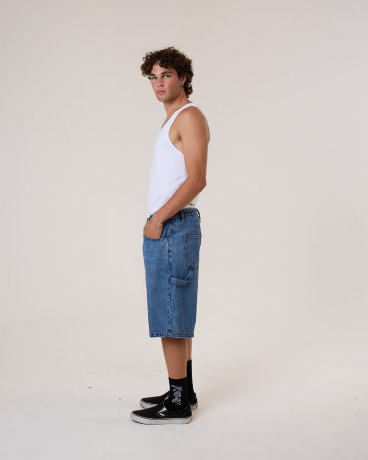 Thrills Big Slacker Denim Short - Stoned Blues in Stoned Blues