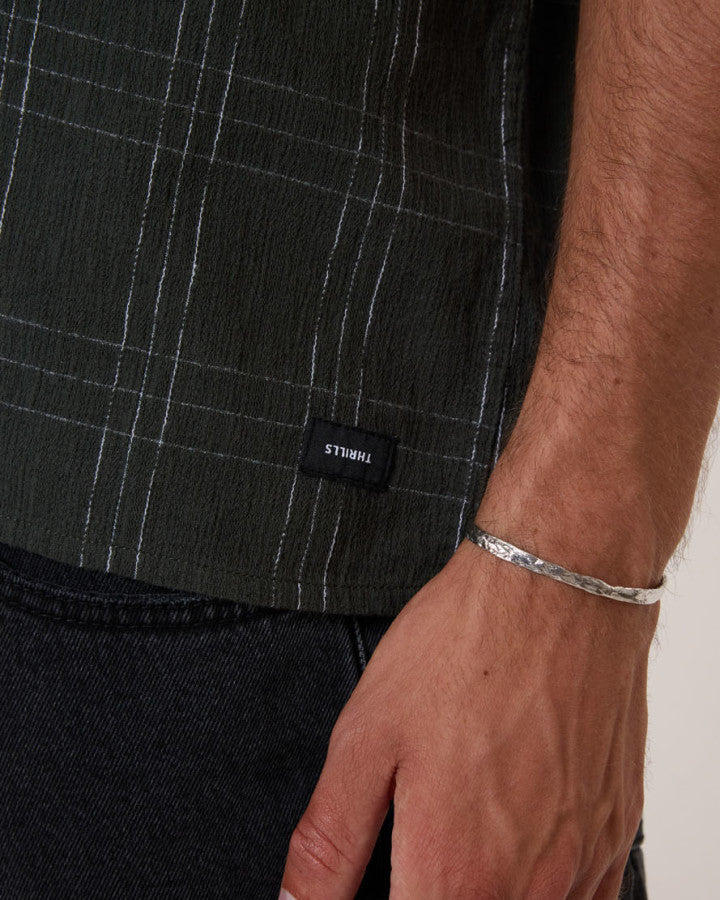 Thrills Built To Win Short Sleeve Cropped Shirt - Oil Green in Oil Green