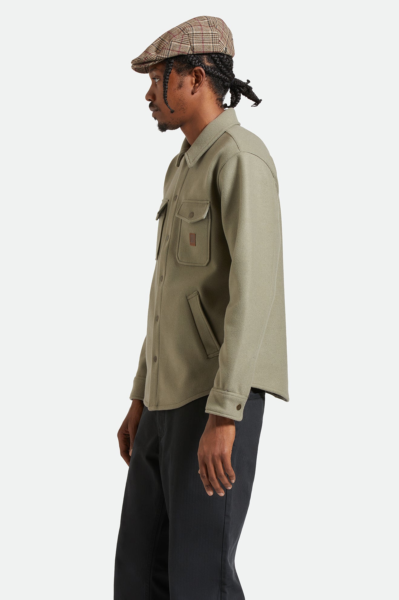 Brixton Durham Felted Stretch Jkt in VETIVER