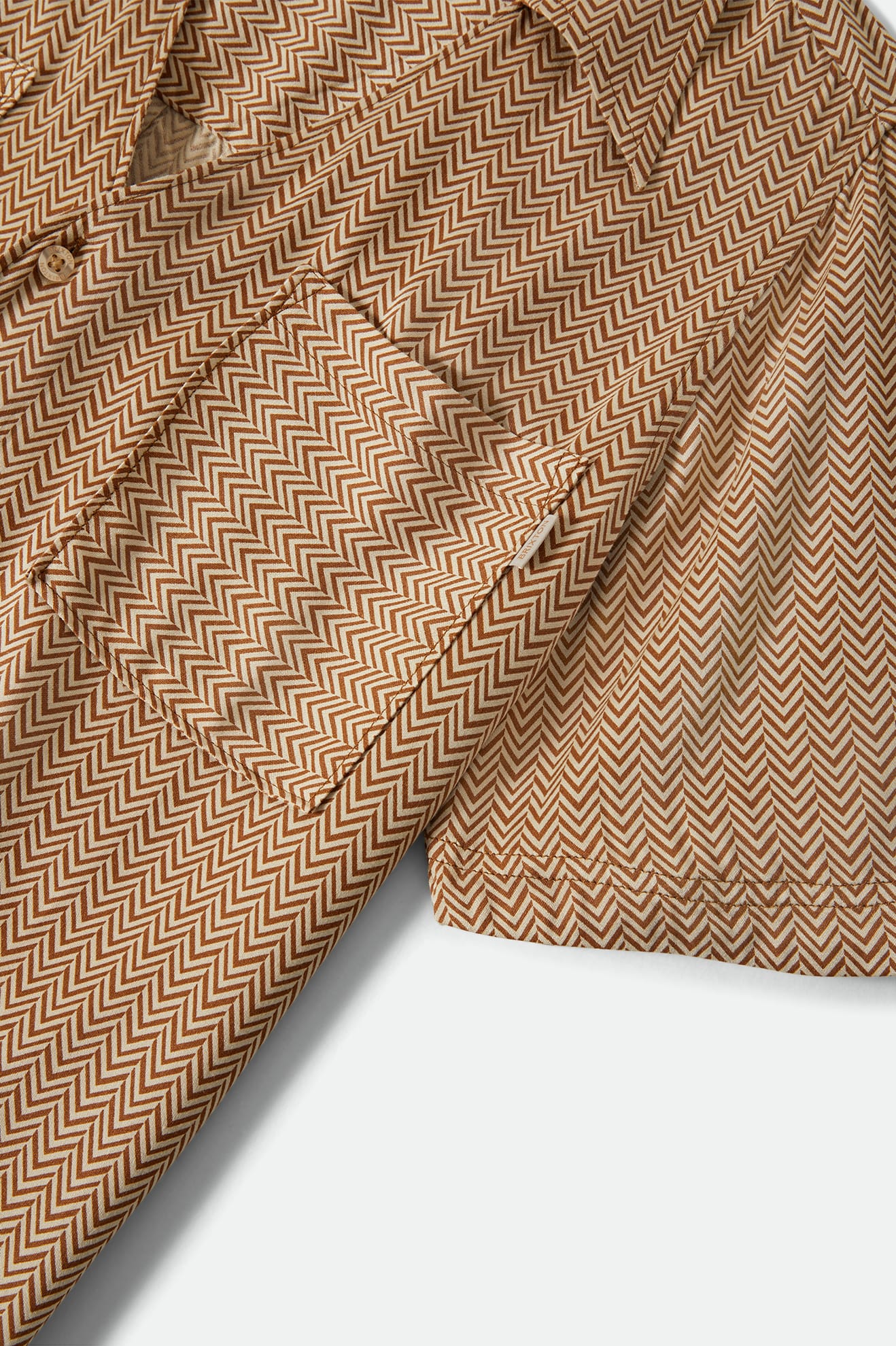 Brixton Hudson Lounge S/S Woven in WASHED COPPER/WHITECAP