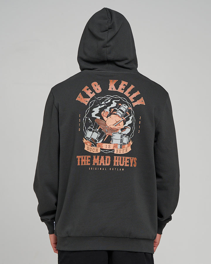 The Mad Hueys Kegs Kelly | Hooded Pullover - Vintage Black in VINTAGE BLACK