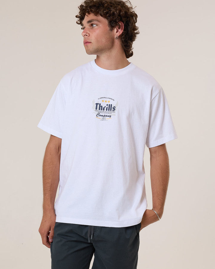 Thrills Og Strength Merch Fit Tee - White in White