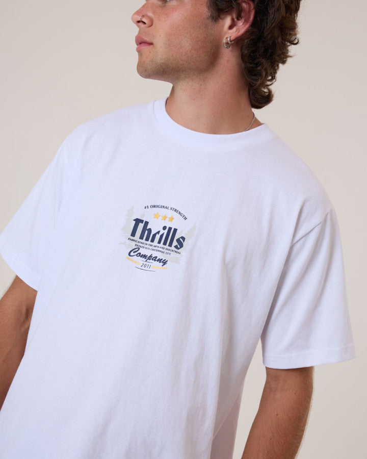 Thrills Og Strength Merch Fit Tee - White in White