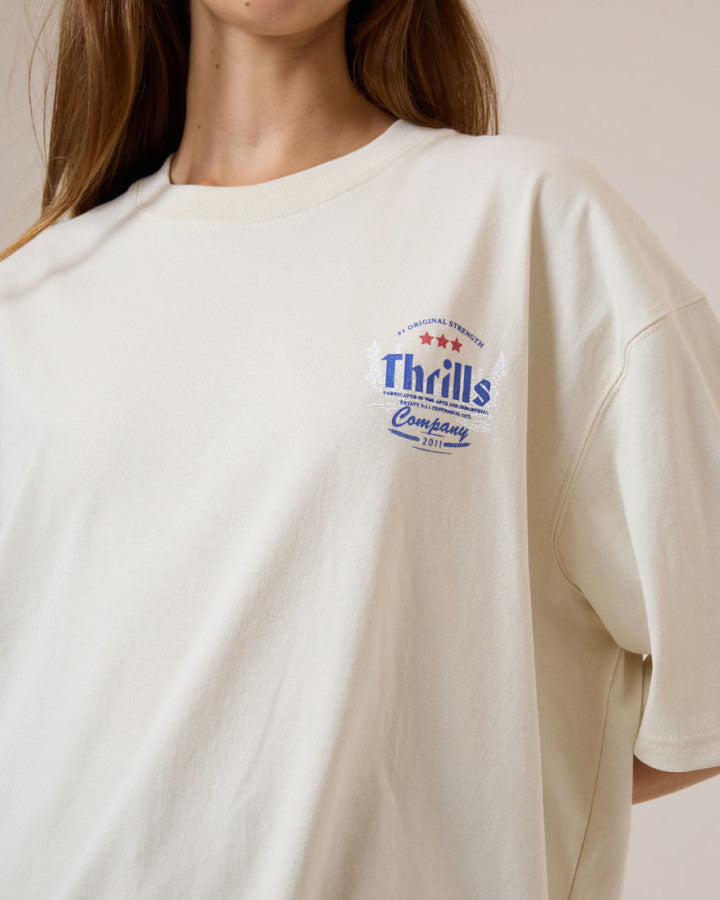 Thrills Original Strength Oversized Tee - Heritage White in Heritage White