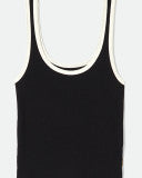 Brixton Ringer Organic A-Tank in BLACK/OFF WHITE