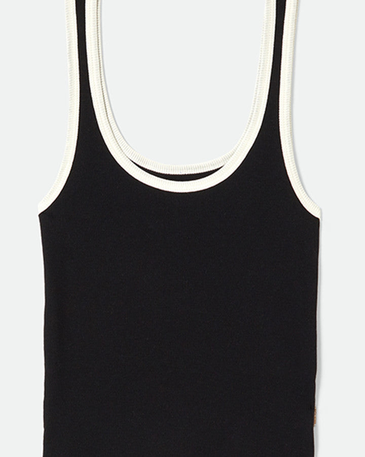 Brixton Ringer Organic A-Tank in BLACK/OFF WHITE