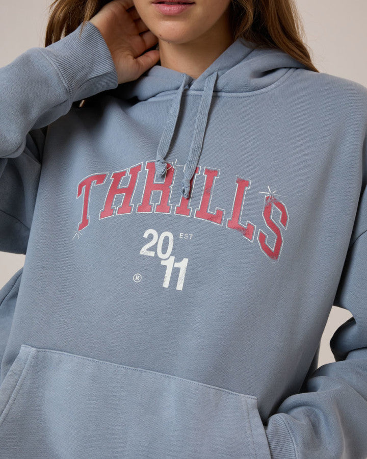 Thrills Stadium Fleece Hood - Smog in Smog