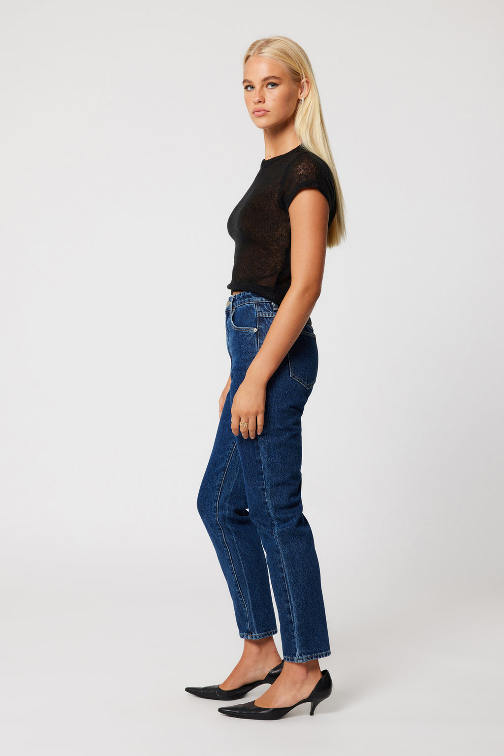 Abrand Jeans 00 Baby Knit Tee in BLACK