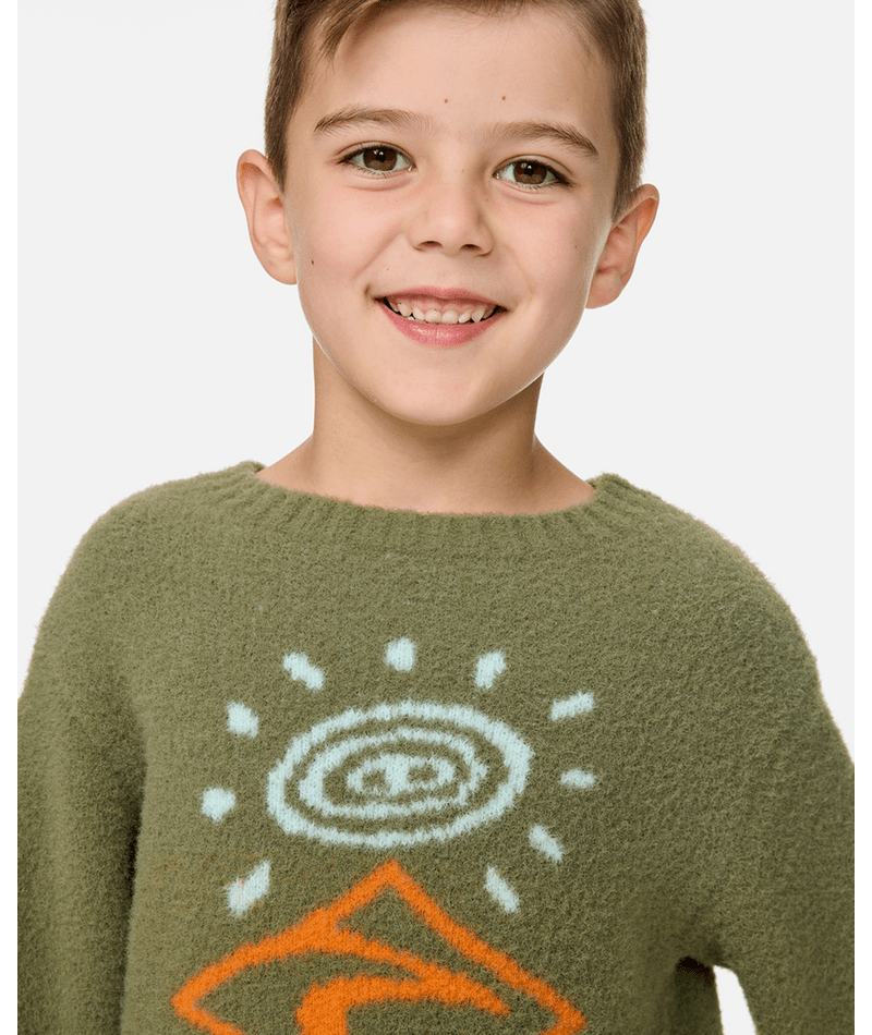 Rip Curl Ride The Wave Knit-Boy in SURPLUS GREEN
