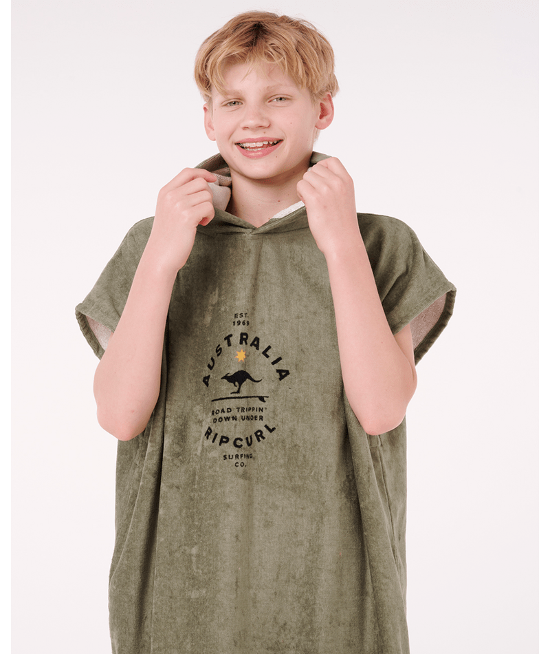Rip Curl Printed Hooded Towel - Boy in OLIVE